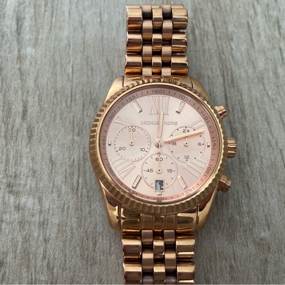 Michael Kors Ritz Rose Gold-Tone Watch - Picture 3 of 6